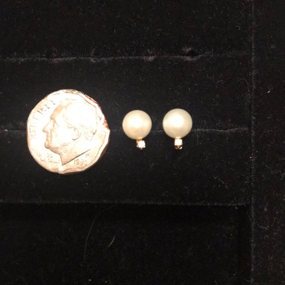 Beautiful pearl / diamonds ring and earrings set - Picture 9 of 15